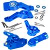Aluminum Front Caster Block,Steering Blocks and Rear Stub Axle Carriers kit Upgrades Parts for 1/10 Slash 2WD/Stampede 2WD/Rustler 2WD,ARRCat Hop Ups Upgrades Parts,Replace 3632 3736 3752,Blue view 1