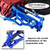 Aluminum Front Caster Block,Steering Blocks and Rear Stub Axle Carriers kit Upgrades Parts for 1/10 Slash 2WD/Stampede 2WD/Rustler 2WD,ARRCat Hop Ups Upgrades Parts,Replace 3632 3736 3752,Blue view 4