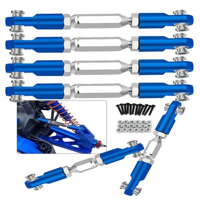 RC Upgrades Part for 1/10 Granite 4X4 Mega550, 1/10 Senton 4X4 Mega550 RC Car,6 Pieces Aluminum Adjustable Turnbuckles Camber Links Toe Link,Hop-Up Part #AR330446 AR330515,Navyblue