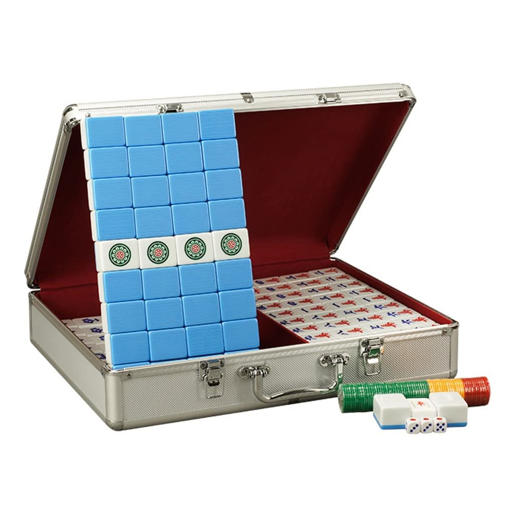 SHATONG Mahjong 1.51'' 144 Melamine Tiles Traditional Mahjong Set Chinese Mahjong Portable Travel Majhong Games Set for Home Party Family,Many Options