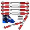 RC Upgrades Part for 1/10 Granite 4X4 Mega550, 1/10 Senton 4X4 Mega550 RC Car,6 Pieces Aluminum Adjustable Turnbuckles Camber Links Toe Link,Hop-Up Part #AR330446 AR330515,Red view 1
