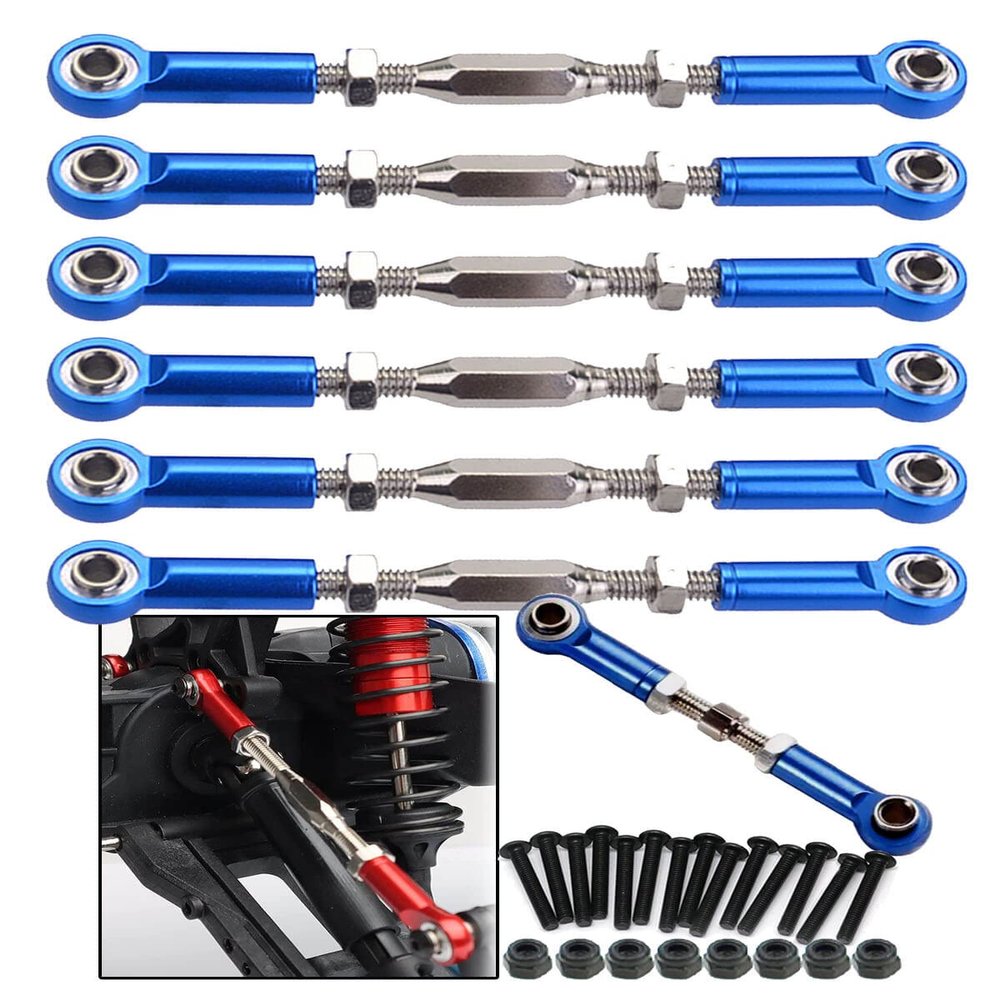 ARRCat Upgrade Parts Turnbuckles Camber Links for 1/10 Slash 2WD 4X4/Rustler 2WD 4X4/Hoss 2WD 4X4/Stampede 2WD 4X4 RC Truck, Aluminum Adjustable Turnbuckles,Replace 3644 3745 1935,Navy Blue