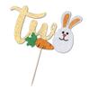 Bekaterea Two Cake Topper,Easter Bunny Cake Topper2nd Birthday Cake Decor,Boys and Girls 2nd Birthday Party Decorations supplies view 4
