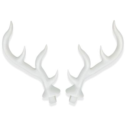 Antler Horns for Headphones, Fantasy Horns in Various Colors with Self Fastener - Cosplay Antlers Ears for Gamers and Streamers (Set of 2) (White)