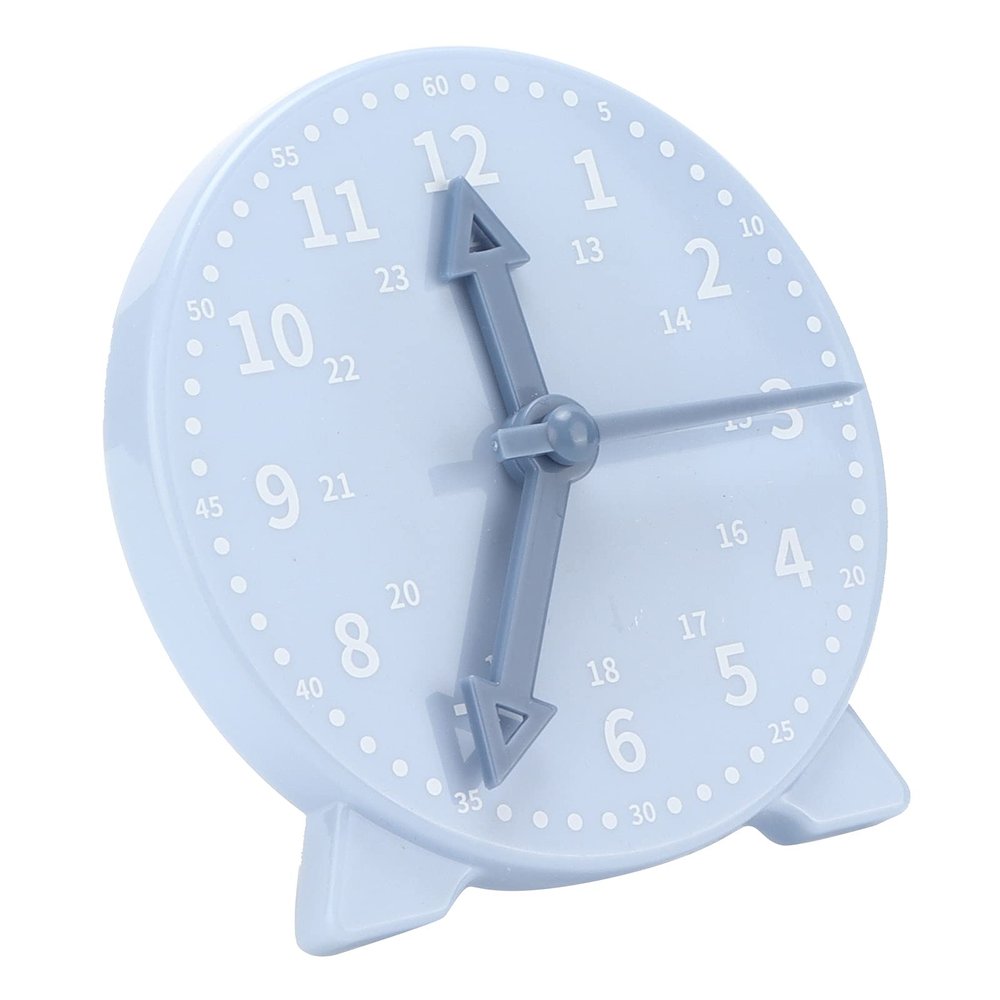 01 02 015 Kids Clock Learning, Simulating Real Clock Rotation Wear-Resistant Easy to Read Time Clock Model for Teaching Use
