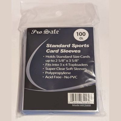 (1,000 Count) Pro Safe Standard Soft Sports Card Sleeves 2-5/8" by 3-5/8" (67x94mm), Super Clear
