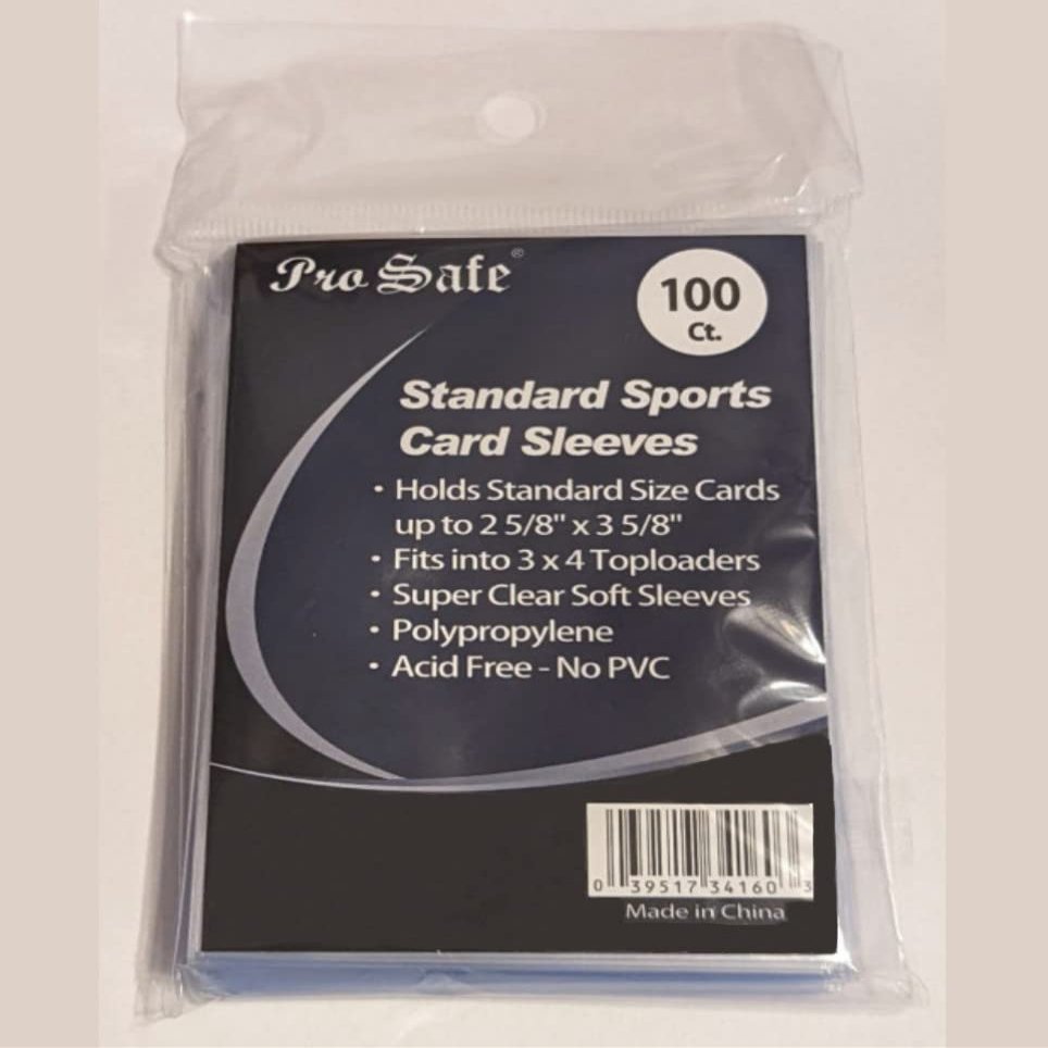 (1,000 Count) Pro Safe Standard Soft Sports Card Sleeves 2-5/8" by 3-5/8" (67x94mm), Super Clear