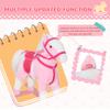 Qaba Kids Rocking Horse Plush Ride On Toy Toddler Rocker for Boys Girls Gifts with Realistic Sounds, Pink view 3