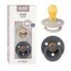 BIBS Pacifiers Colour Collection | Natural Rubber Baby Pacifier | Set of 2 BPA-Free Soothers | Made in Denmark | 0+ Months (Pack of 2) | Sand/Iron view 1
