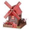 Backbayia Windmill House Model with LED Light Cabin Building Toys Handmade Crafts Desktop Ornament for Children Adult view 1