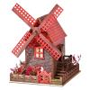 Backbayia Windmill House Model with LED Light Cabin Building Toys Handmade Crafts Desktop Ornament for Children Adult view 3