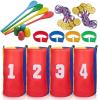 Redllo 26PCS Outdoor Games Potato Sack Race Bags for Kids and Adults, 3-Legged Race Bands, with Egg and Spoon Lawn Games for Outside Backyard Field Day Birthday Party Games Easter for Kids and Family view 1