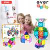 Everplay 140 pc Castle Rocket Magnetic Tiles with Car Set Building Block Toys STEM Educational Learning Magnet Toy Preschool Montessori Boys & Girls Smart Kit Games Gifts for Age 3+ Kids Toddlers view 2