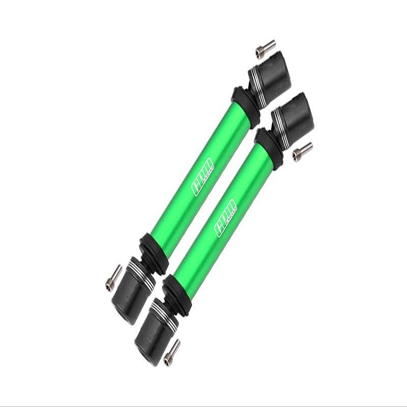 GPM for 1/8 LMT 4WD Solid AXLE Monster Truck Steel+Aluminium Front+Rear Universal CVD Drive Shaft -10PC Set (Green)