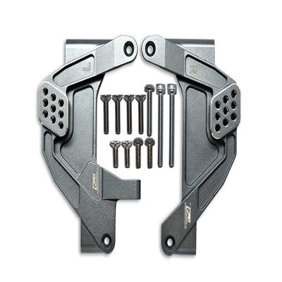 GPM Upgrades Aluminum Front Adjustable Damper Mount for 1/6 4WD SCX6 Jeep Jlu Wrangler (AXI05000) & 1/6 4WD SCX6 Trial Honcho (AXI05001) RC Cars (Gray)