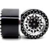 HOBBYSOUL 4pcs RC Aluminium 2.2 beadlock Wheels Rims Hex 12mm Silver & Black Color Weight About 160g/rims for RC 2.2 Mud Truck Tractor Rock Crawler Tires Tyres view 3