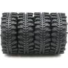 HOBBYSOUL 4pcs RC 1.9 Mud Terrain Tires Super Grip Rock Crawler Truck Soft Tyres 121mm/4.75inch & Aluminium 1.9 Beadlock Wheels Rims Hex 12mm Silver/Black Color view 3