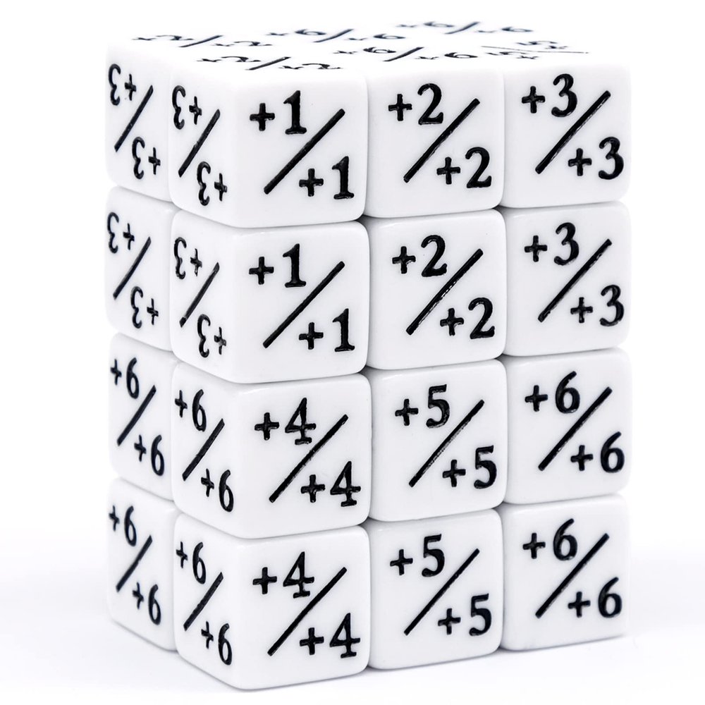 24 Pieces Dice Counters Token Dices, D6 Dice Cube Loyalty Dices Compatible with MTG CCG, Card Game Accessories
