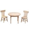 LEAQU 1Set Table Chair Model Deformed Simulated Wood Dollhouse Circle Table Chair for Home Sets view 1
