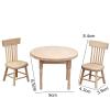 LEAQU 1Set Table Chair Model Deformed Simulated Wood Dollhouse Circle Table Chair for Home Sets view 2