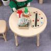 LEAQU 1Set Table Chair Model Deformed Simulated Wood Dollhouse Circle Table Chair for Home Sets view 4