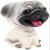 Bobble Head Dog Statue Dashboard Head Dogs Ornaments Nodding Heads Shaking Head Dog Doll for Car Vehicle Home Decoration - Pug view 1
