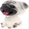 Bobble Head Dog Statue Dashboard Head Dogs Ornaments Nodding Heads Shaking Head Dog Doll for Car Vehicle Home Decoration - Pug view 3