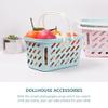 Shopping Basket Toy Mini Grocery Basket with Handles Pretend Play Toy for Kids Party Supplies Blue view 3
