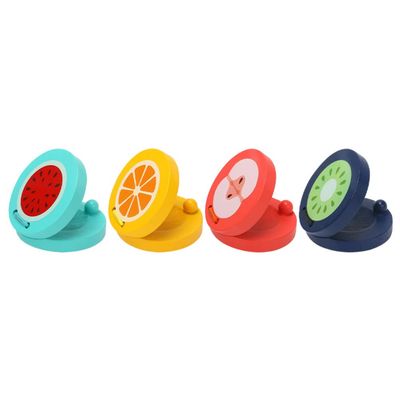 Panderetas Para Nios 4pcs Finger Castanets Fruit Pattern Musical Castanet Wooden Clap Board Musical Instruments Rhythm for Toddler Mixed Colors Musical Instruments