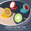 Panderetas Para Nios 4pcs Finger Castanets Fruit Pattern Musical Castanet Wooden Clap Board Musical Instruments Rhythm for Toddler Mixed Colors Musical Instruments view 3