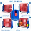 Costzon Giant 4-in-A-Row, Jumbo 4-to-Score Giant Game Set for Kids & Adults, Indoor Outdoor Yard Connect Game, 3.5FT Tall with 42 Jumbo Rings & Quick-Release Slider, Perfect for Family & Party Games view 2