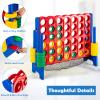 Costzon Giant 4-in-A-Row, Jumbo 4-to-Score Giant Game Set for Kids & Adults, Indoor Outdoor Yard Connect Game, 3.5FT Tall with 42 Jumbo Rings & Quick-Release Slider, Perfect for Family & Party Games view 4