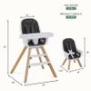 Evolur Zoodle 2-in-1 High Chair for Baby & Toddler  Convertible High Chair to Toddler Chair, Padded Seat, 5-Point Safety Harness, Dual Dishwasher-Safe Trays, Solid Beechwood Legs  Black view 3