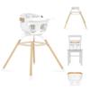 Evolur Ann Beechwood 4-in-1 Highchair | 360 Seat Rotation | Booster seat | Floor Chair | Bar Stool Chair | 5 Point Safety Harness | Grey view 1