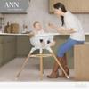 Evolur Ann Beechwood 4-in-1 Highchair | 360 Seat Rotation | Booster seat | Floor Chair | Bar Stool Chair | 5 Point Safety Harness | Grey view 2