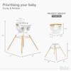 Evolur Ann Beechwood 4-in-1 Highchair | 360 Seat Rotation | Booster seat | Floor Chair | Bar Stool Chair | 5 Point Safety Harness | Grey view 3