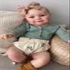 Anano Realistic Newborn Baby Dolls 20 Inch Silicone Baby Lifelike Reborn Baby Dolls That Look Real Reborn Toddler Doll Hand Drawn Hair Doll with Green Outfit view 2