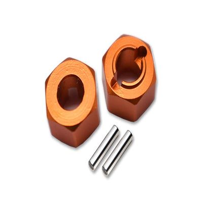 GPM for 1/18 Mini-T 2.0 Stadium Truck LOS01015 Aluminum Rear Wheel HEX ADAPTERS 5MM THICK-4PC Set (Orange)
