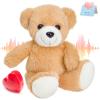 CozyWorld 12" Heartbeat Recordable Teddy Bear,Voice Recorder Plush Toy Stuffed Animal Soft Fuzzy Doll Gifts Messages Recording Playback for Kids Birthday Children's Day view 1