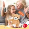 CozyWorld 12" Heartbeat Recordable Teddy Bear,Voice Recorder Plush Toy Stuffed Animal Soft Fuzzy Doll Gifts Messages Recording Playback for Kids Birthday Children's Day view 2