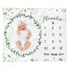 Artsadd Custom Baby Monthly Milestone Blanket With Name 40" x 50" - Personalized First Year Calendar Growth Chart - Customized Newborns Shower Gifts for Girls Boys view 1