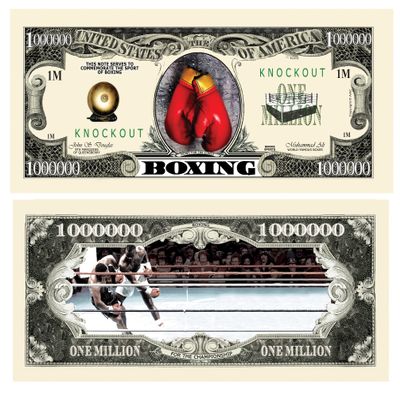 American Art Classics Pack of 100 - Boxing Million Dollar Bill - Best Novelty Keepsake for Boxers and Fans of This Classic Sport