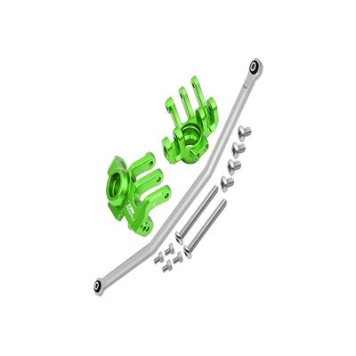 GPM for 1/10 RBX10 RYFT Rock Bouncer AXI03005 Aluminum Front Knuckle ARM with Steering Rod -13PC Set (Green)