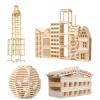 NiToy Wooden Plank Building Blocks 200PCS Sensory Toy for Kids, Montessori STEM Playset with Natural Pine Wood Creative Shapes for Educational Preschool Learning 3D Space Stacking Games for Boys Girls view 2