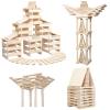 NiToy Wooden Plank Building Blocks 200PCS Sensory Toy for Kids, Montessori STEM Playset with Natural Pine Wood Creative Shapes for Educational Preschool Learning 3D Space Stacking Games for Boys Girls view 3