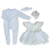 Reborn Dolls Clothes 22 inch 55cm for Reborn Baby Girl Clothing 22-23 inch Outfit Accessories 5pcs Reborn Baby Matching Clothes (White Dress) view 2