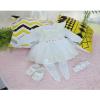 Reborn Dolls Clothes 22 inch 55cm for Reborn Baby Girl Clothing 22-23 inch Outfit Accessories 5pcs Reborn Baby Matching Clothes (White Dress) view 3