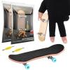 2 Pieces Wooden Finger Skateboard Park Mini Finger Boards Toy Professional Skateboard with Mini Screws Driver Fingertip Movement Novelty Toys for Teens and Adults view 1