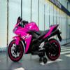 Kids Motorcycle,Tamco 12V Motorcycle for Kids 3 4 5 6 Years Boys Girls 12v7ah Ride on Toy with Training Wheels/Manual Throttle/Drive by Hand/Lightting Wheels (Pink) view 4