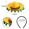 TOPZEA 9 Pack Cinco De Mayo Sombrero Hat, Fabric and Straw Mini Mexican Hats Headband, Birthday Party Decorations Small Festival Hat, Carnival Costume Outfit Fun Photo Props view 2
